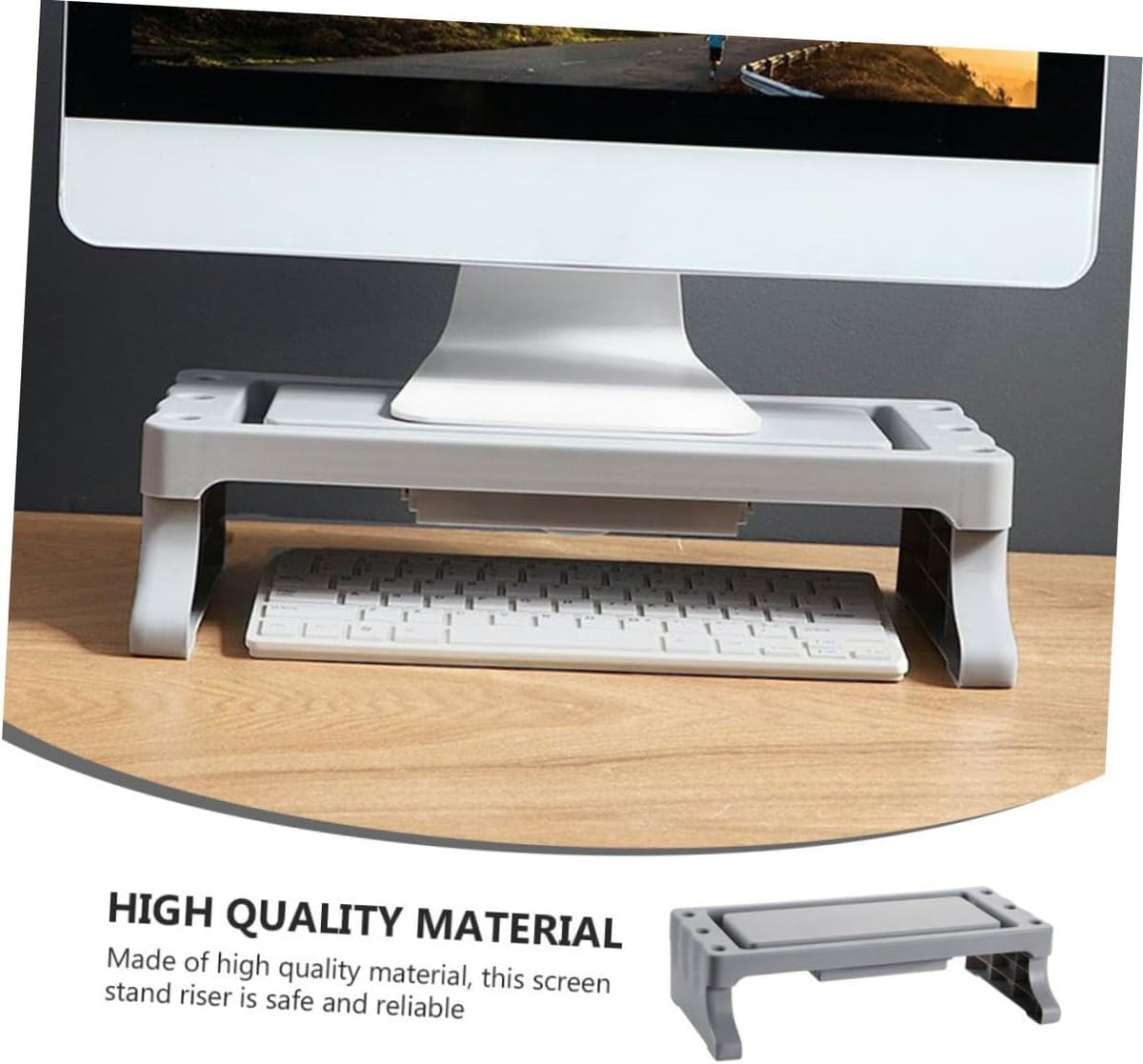 Desk Hutch Organizer for Home Office - Laptop Shelf & Storage