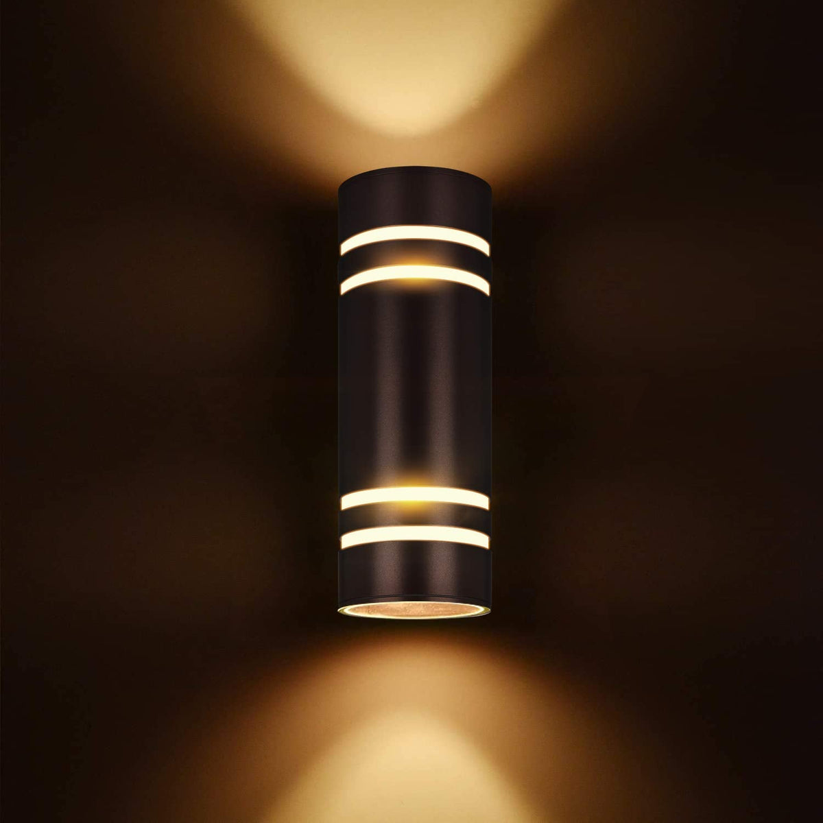 rosykite Outdoor Wall Lights Exterior, Modern Outside Sconce Wall Lighting, Exterior Light Fixture Wall Mount Oil Bronze Cylinder, Up Down Outdoor