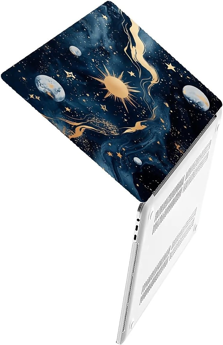 Compatible with MacBook Air 13.3 13.6 Inch Case 2022 2021 2020 2019 Plastic Hard Shell Case Cover,13.3 Air (A1932/A2179/A2337), Moon and Sun