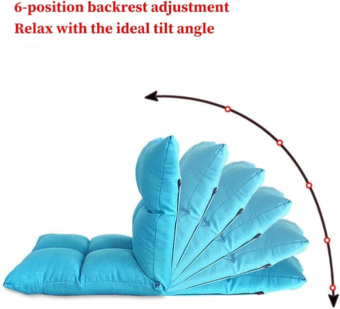 GIZNXBA Floor Chair with 6 Adjustable Positions Foldable Floor Lazy Sofa Folding Floor Gaming Chair with Pillow Meditating Floor Chair for Living Room Bedroom Office(/Pink)