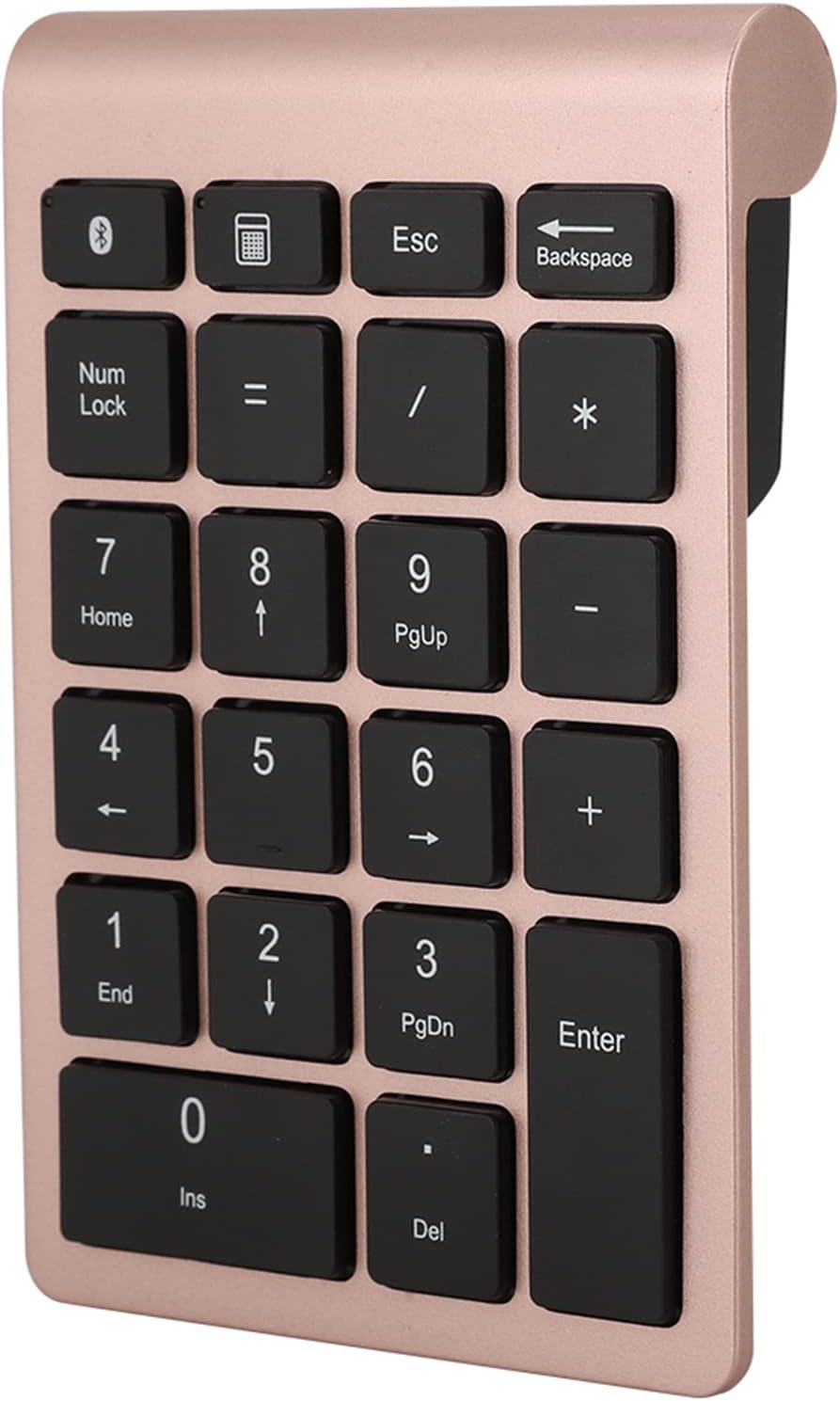 22 Keys Numeric Keypad, Portable Wireless Mini Keyboard Compatible with Bluetooth 5.0 for Laptop/Desktop (Rose Gold)