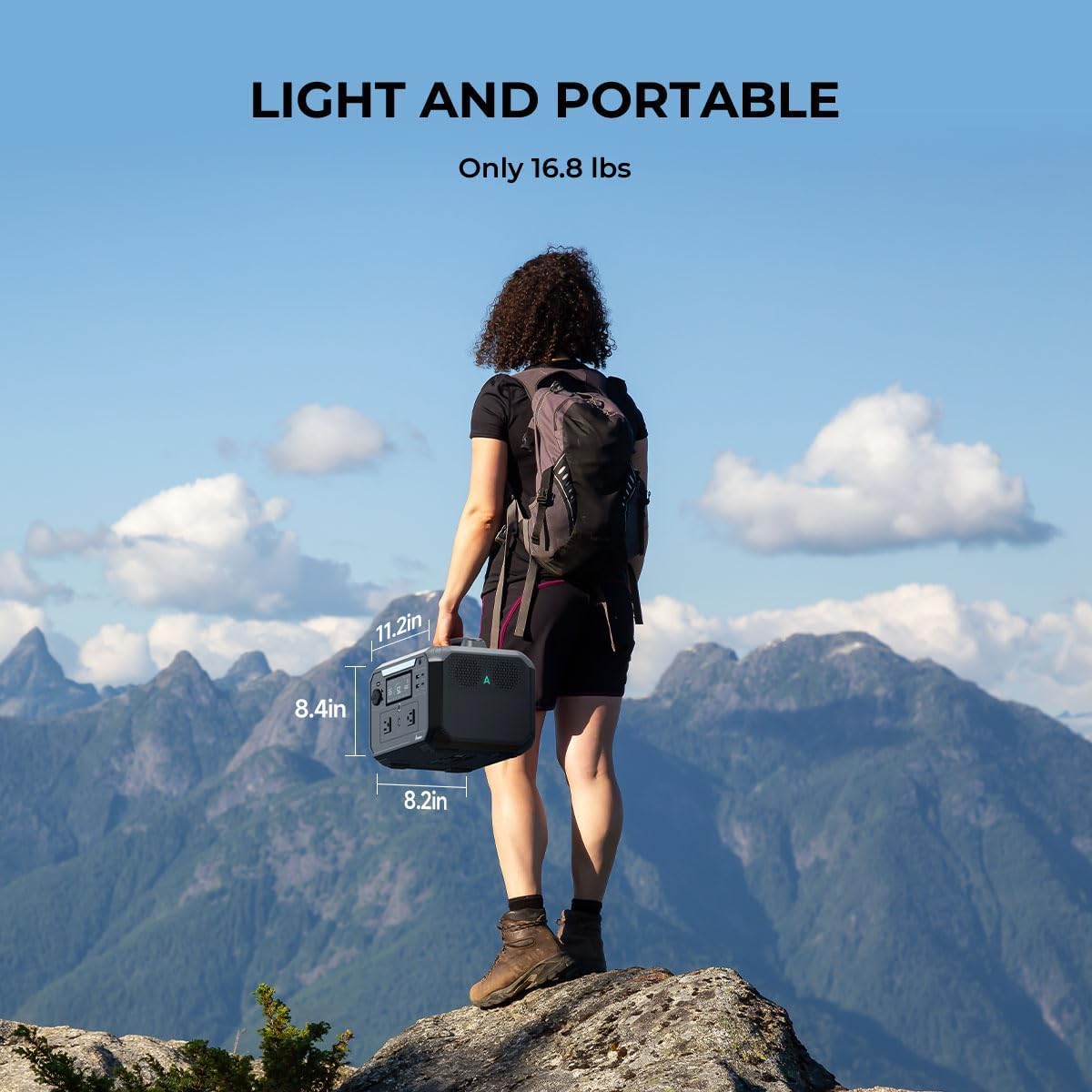 Andes 600 Pro Portable Power Station, 584Wh LiFePO4 Hybrid Battery Backup, [1 Hour 80%] Fast Charging, 600W SiCPrime Solar Generator for Outdoor Camping, RVs, Home Use (Solar Panel Optional)