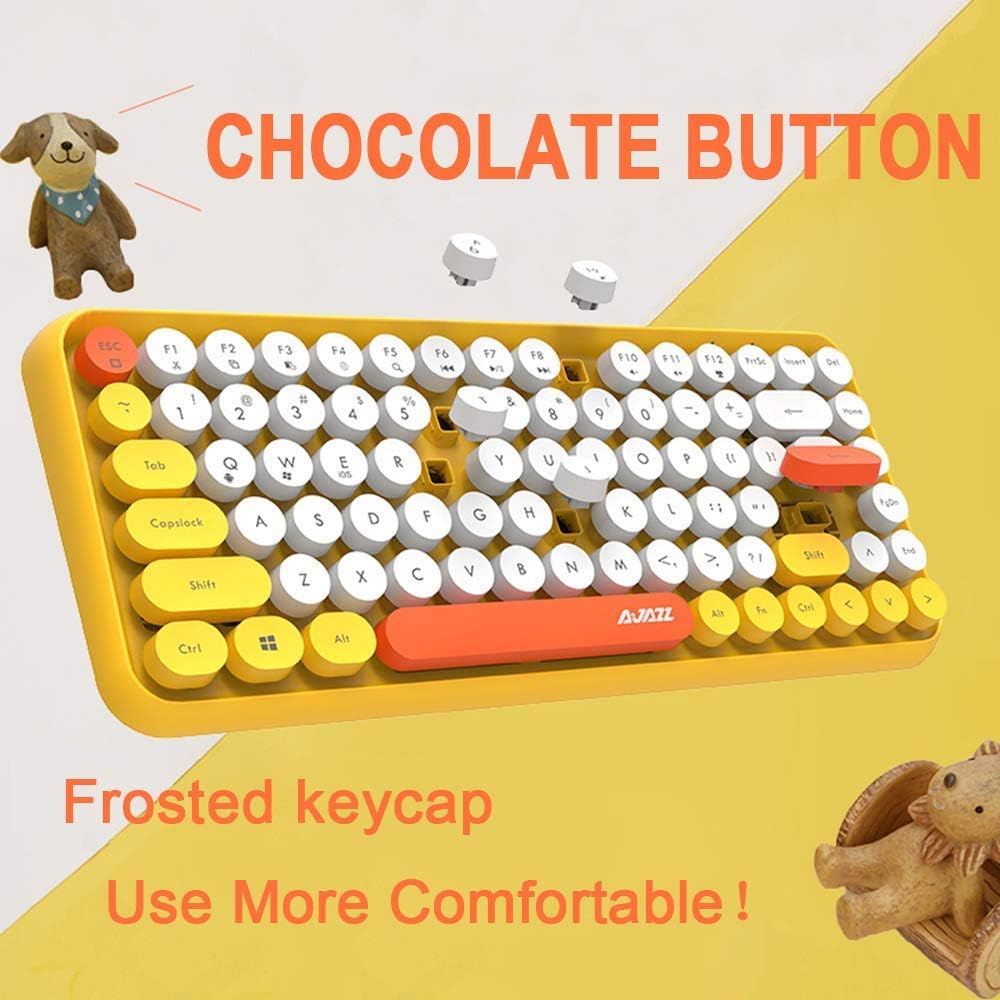 FELICON Wireless Bluetooth Keyboard, Mini Portable 84-Key Keyboard Compatible with Android, Windows, PC