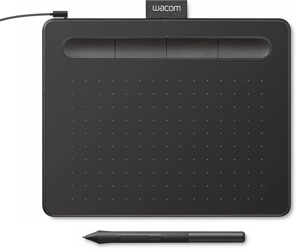 Wacom Intuos Small Graphics Drawing Tablet, includes Training & Software; 4 Customizable ExpressKeys Compatible With Chromebook Mac Android & Windows, photo/video editing, design & education,Black