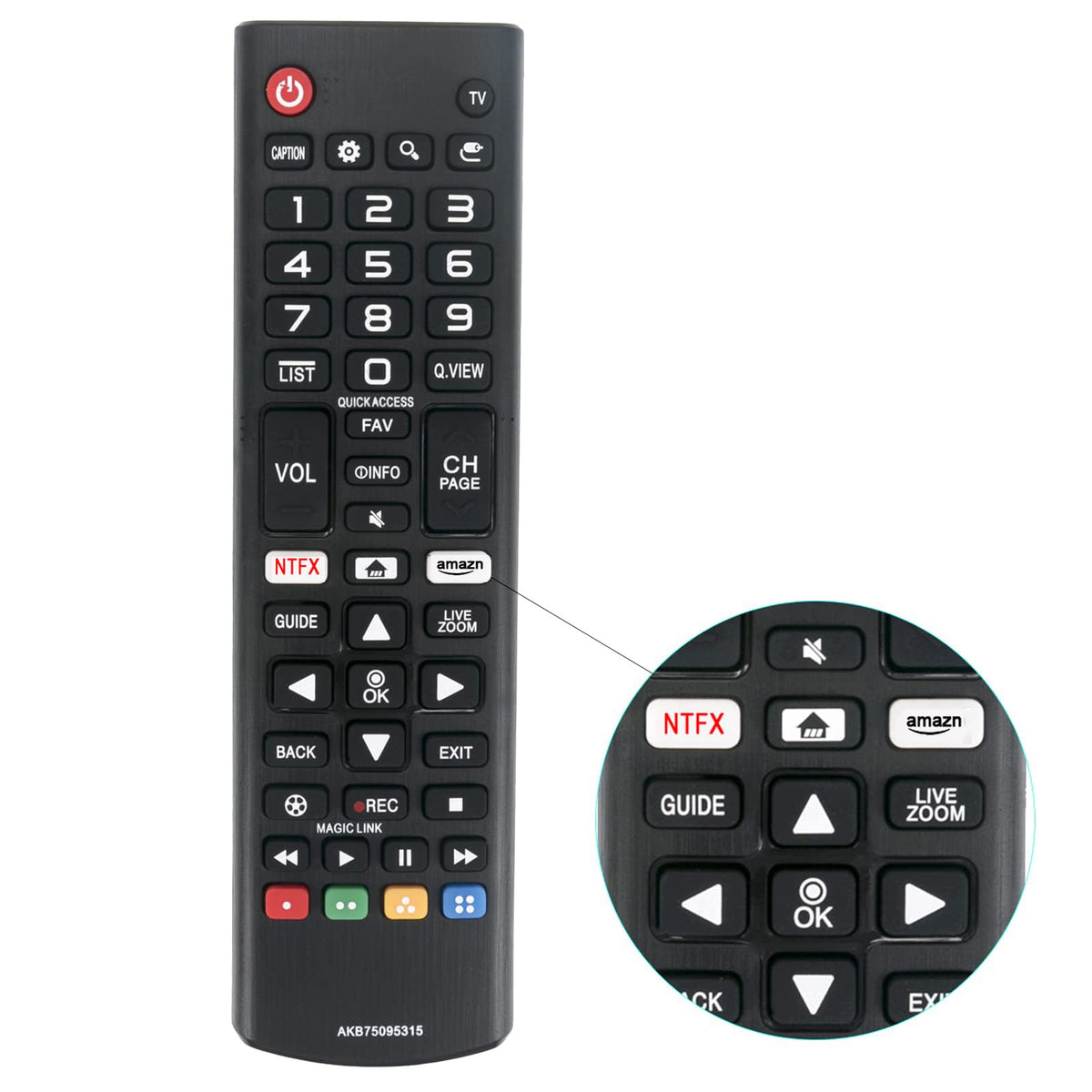 AKB75095315 Replace Remote fit for LG LED OLED 4K 1080p Smart TV Non-Smart TVs AKB75095314 AKB74915305 AKB75095307 AKB73975702 AKB74475401 AKB73975701