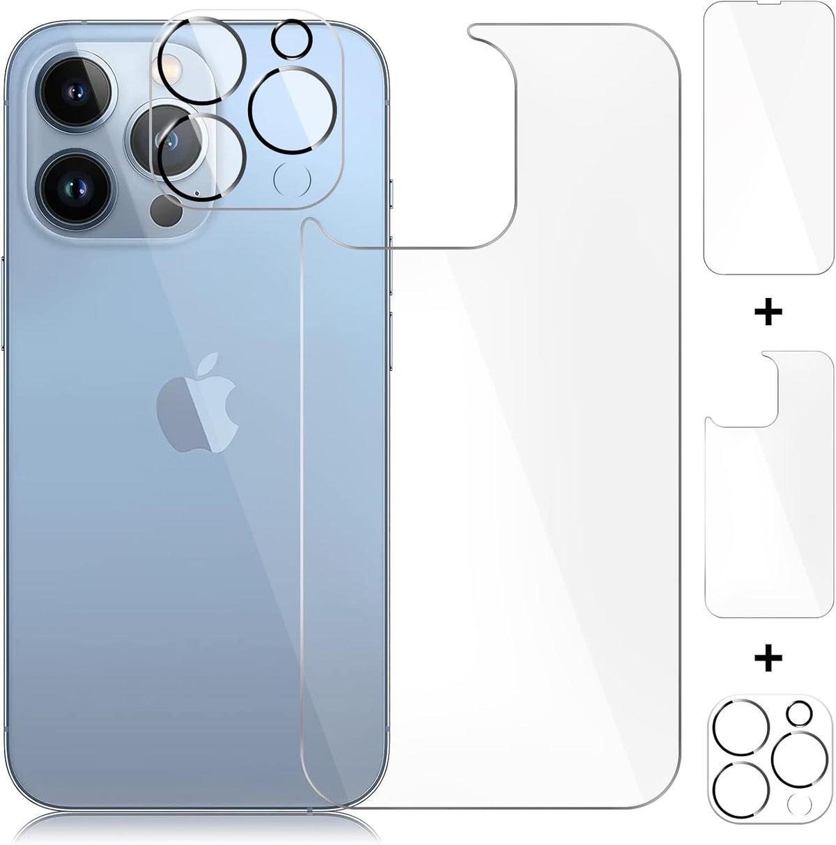 iPhone 13 Pro Screen Protector [3 Pack] - Tempered Glass Front & Back, Camera Protector, Anti-Scratch, 6.1" [New