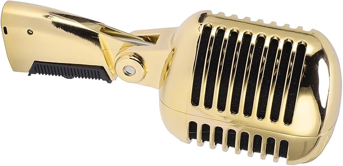 Dynamic Microphone with Rugged Design &amp Shock Mount - Cardioid Pattern Zinc Alloy Studio &amp Live Performances (Gold)