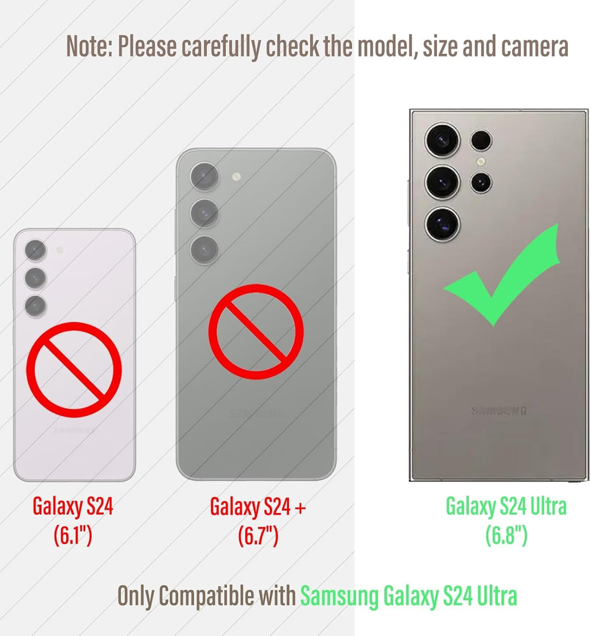 Armor Phone Case for Samsung Galaxy S24 Ultra, Military Grade Drop Protection, Heavy Duty Hybrid Metal Bumper, Black