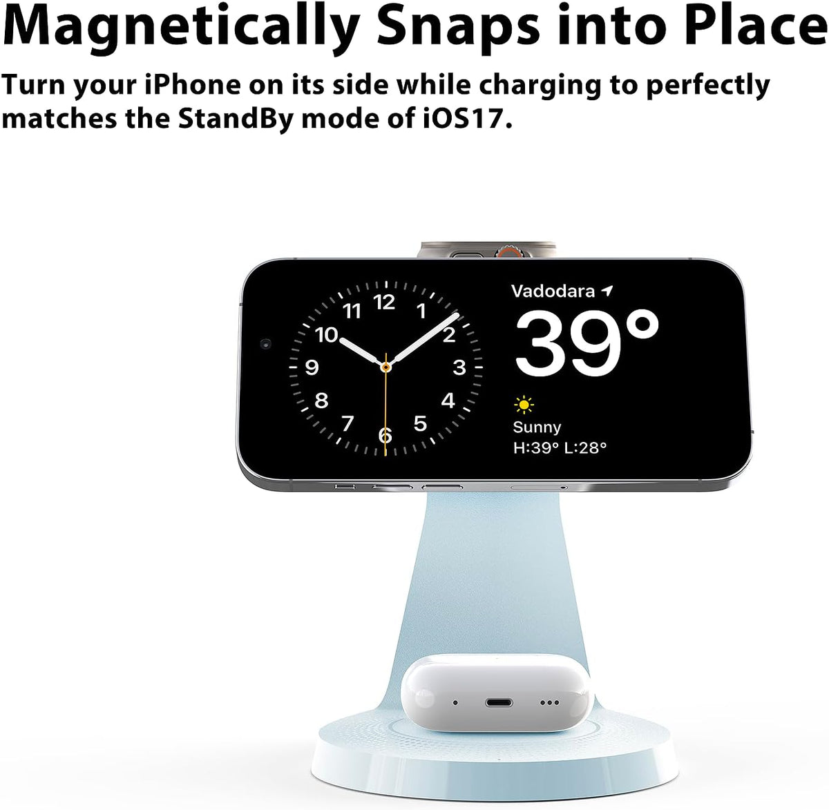 3 in 1 Charging Station for Apple Devices,Mag-Safe Charger Stand Fast Charging,Wireless Charger for iPhone 16/15/14/13/12 Series,& AirPods,& iWatch(USB Charger Included)