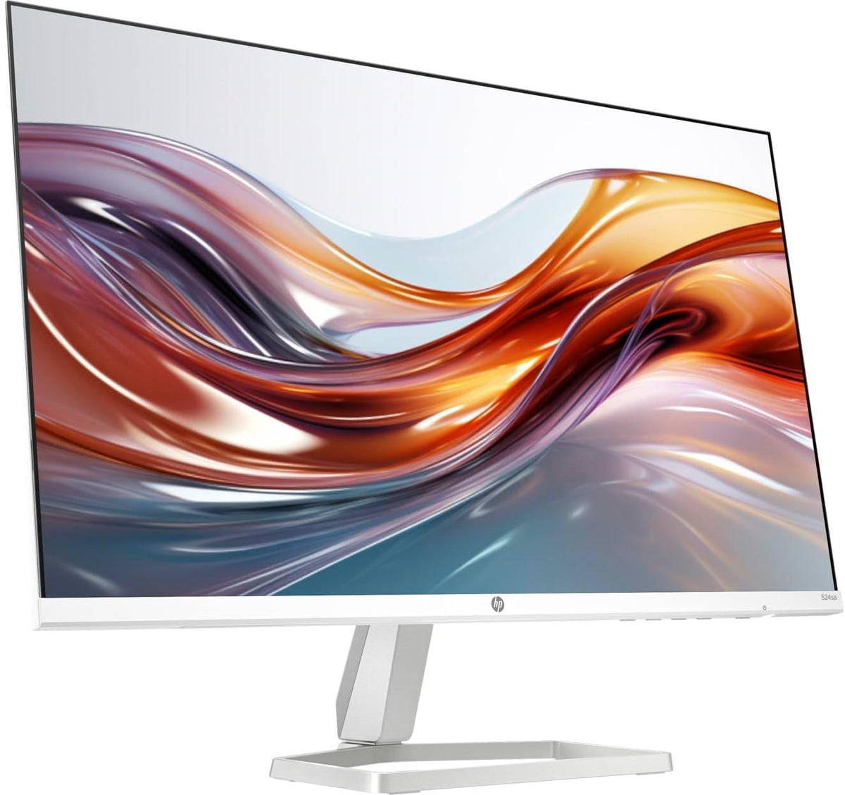 HP Series 5 524sa Monitor with Speakers (Replaces M24fwa) 24" 100Hz IPS FHD 99% sRGB 300 Nits Display, Adjustable Tilt, Flicker-Free, Anti-Glare, White/Silver w/DKZ USB Port Expander (2 Pack)