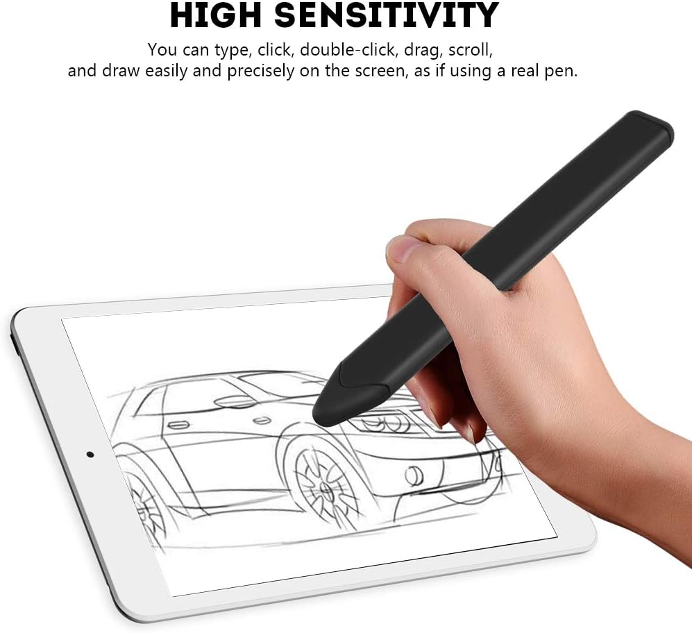 Non Metal Phone Pens, Plastic Rubber Universal Replacement Flat Capacitive Pen for iPhone, BlackBerry (Black)