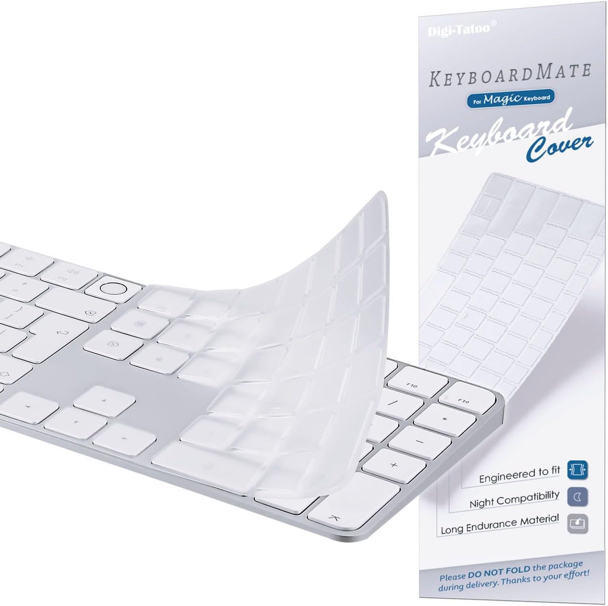 Keyboard Cover for 2024 M4 iMac Magic Keyboard (Europe Layout, 7 Shape Enter Key)(Model A3119, Touch ID, with Numeric Key) - Ultra Thin, Protective and Clear Keyboard Cover Protector Skin