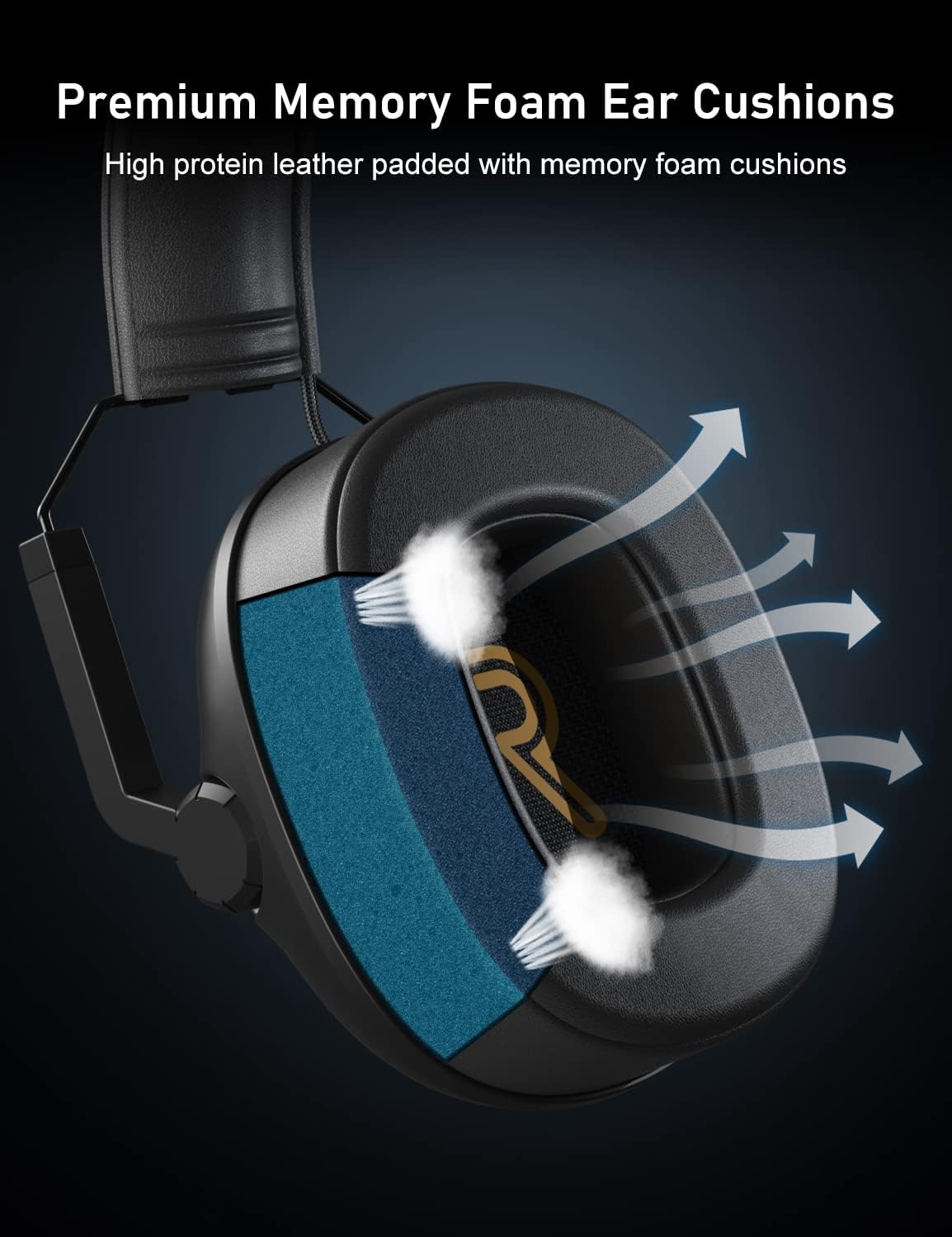 SENZER SG500 Surround Sound Pro Gaming Headset with Noise Cancelling Microphone - Soft Memory Foam Padding - Portable Foldable Headphones for PC, PS4, PS5, Xbox One, Switch - Black
