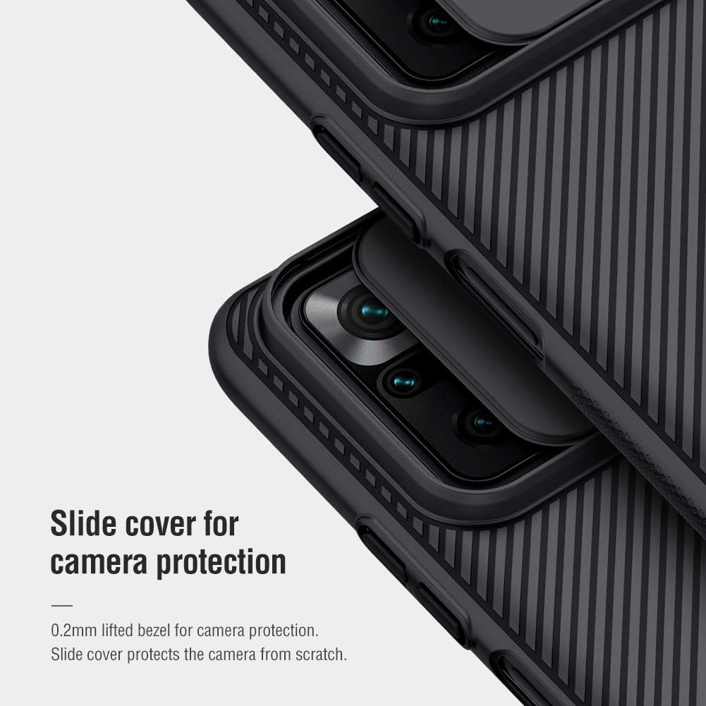 For Xiaomi Redmi Note 10 Pro Case, CamShield Slim Protective Cover with Camera Protector, Hard PC TPU (Black)
