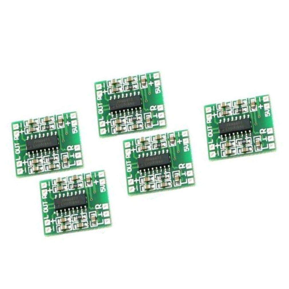 PAM8403 Mini 2 Channel 3W Stereo Class D Audio Power Amplifier Module Board (Pack of 5) by Envistia Mall