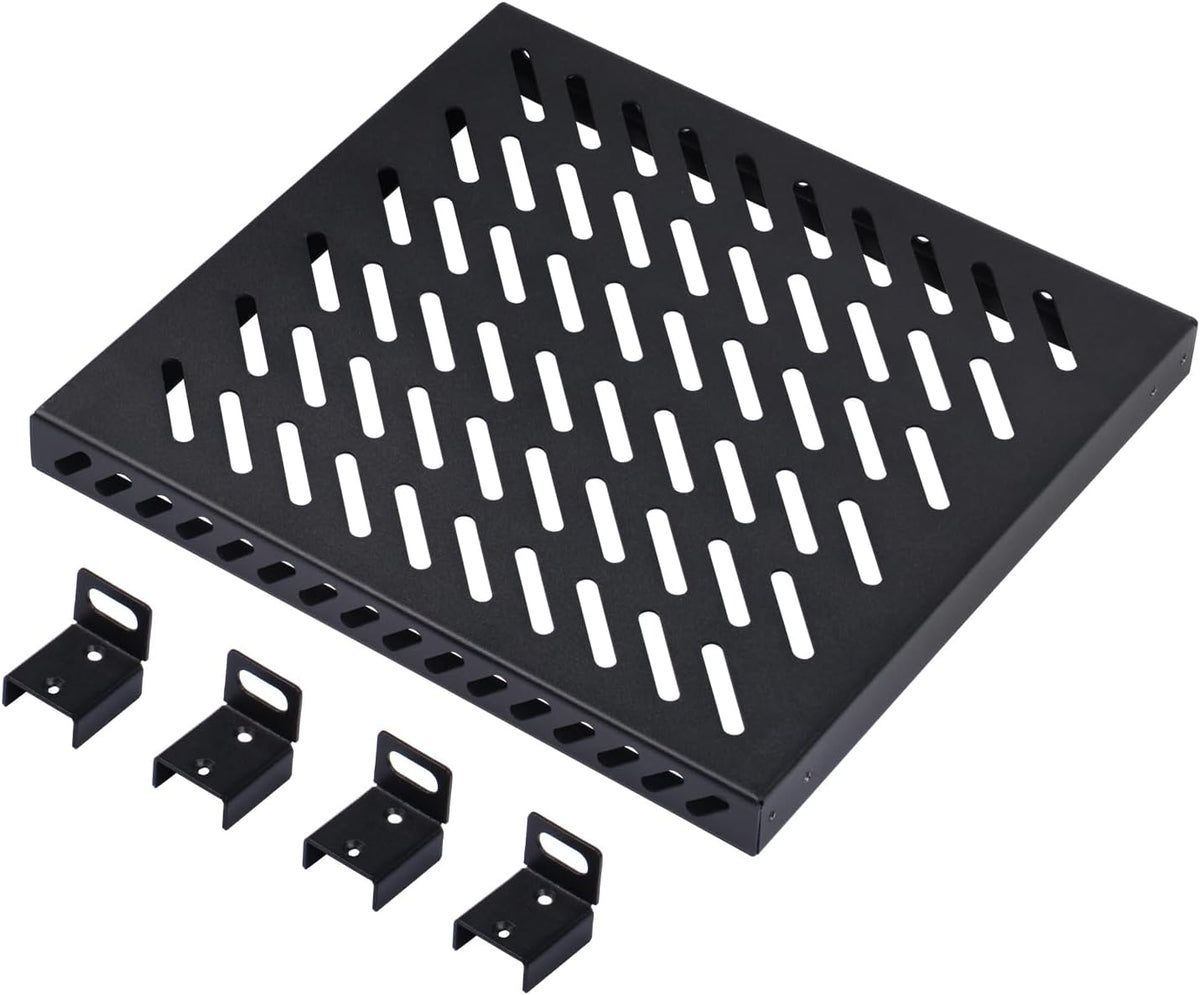 GeeekPi 10 inch 0.5U T1/T0 10inch 55LBS High Duty Vented Rack Shelf for DeskPi RackMate Network Cabinet/ Server Rack