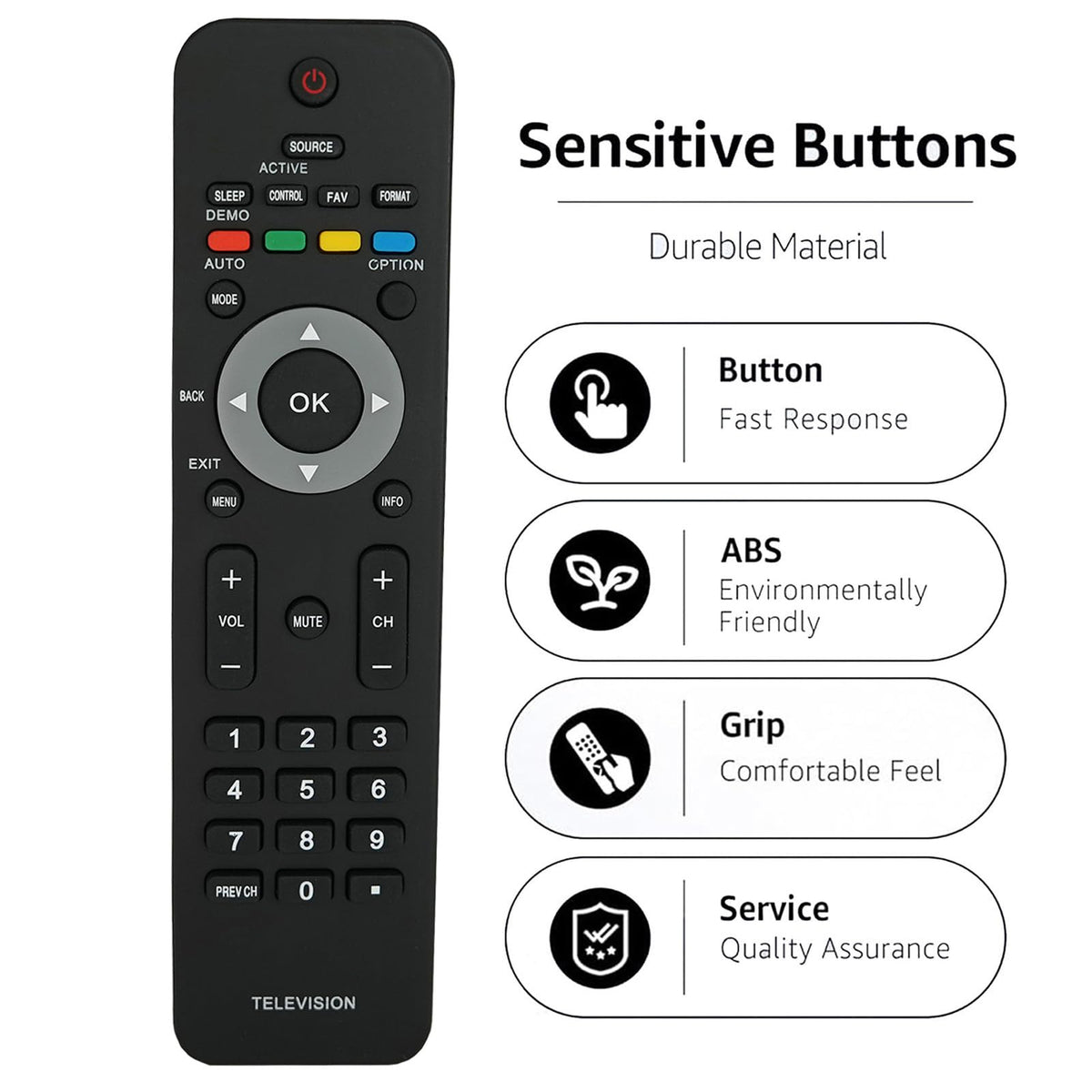 Replacement Remote Control for Philips TV 46PFL3706/F7 47PFL5603D/27 47PFL5603D/F7 52PFL5704D 52PFL5704D/F7