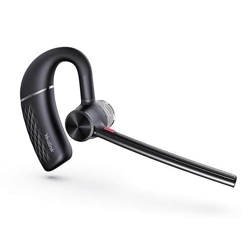 Yealink BH71 Lite Bluetooth Headset,Wireless Earpiece with 4 Noise Cancelling Microphone,10H Talk Time,Adjustable Ear Hook,Bluetooth Earphones