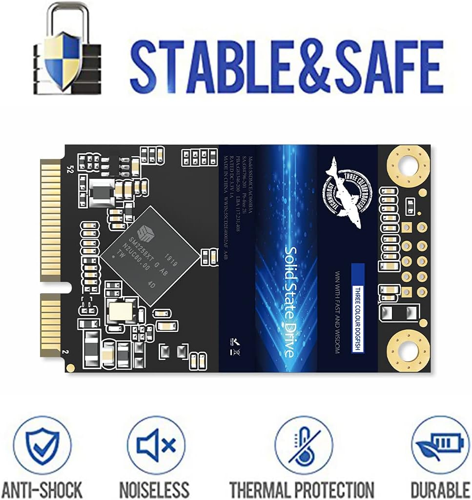 SSD mSATA 16GB Dogfish Internal Solid State Drive High Performance Hard Drive for Desktop Laptop SATA III 6Gb/s Includes SSD 32GB 60GB 64GB 120GB 128GB 240GB 250GB 480GB 500GB (16GB MSATA)