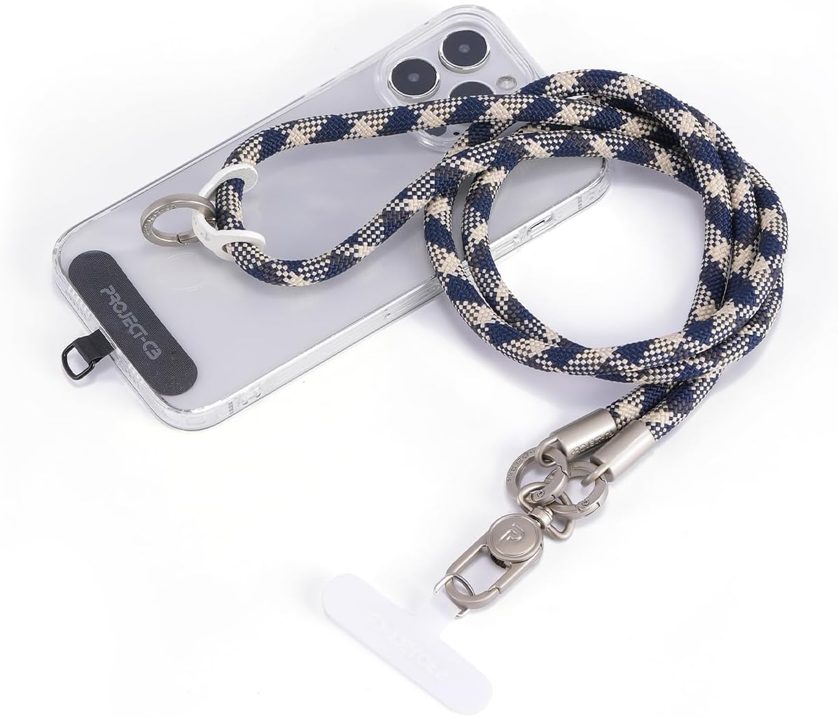 project-cb Phone Lanyard×1,Phone Tether Tab×2, Crossbody Cell Phone Lanyard,Rope Lanyard,Universal Adjustable Phone Strap(Titanblue-S)