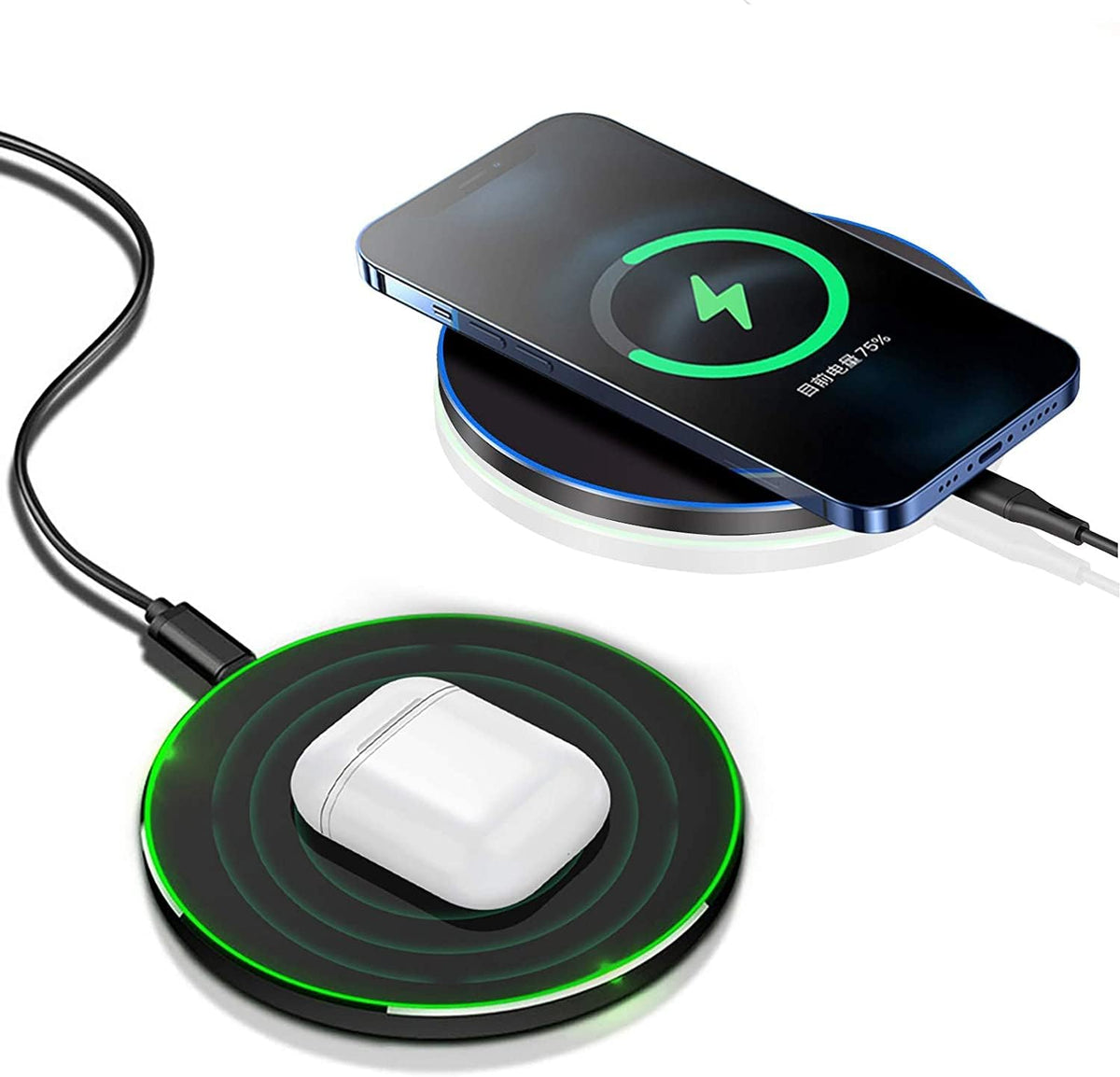 20W Max Fast Wireless Charging Pad Compatible with iPhone 11, 12, 13, 14 15 Pro/Pro Max, Samsung Galaxy/Note