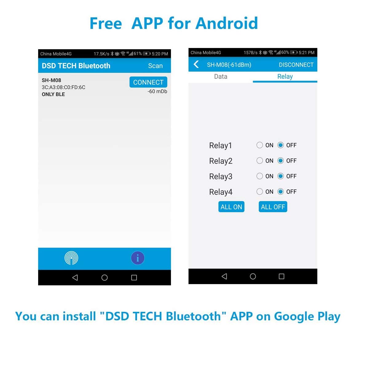 DSD TECH SH-BT01E Bluetooth Relay for iPhone and Android Devices
