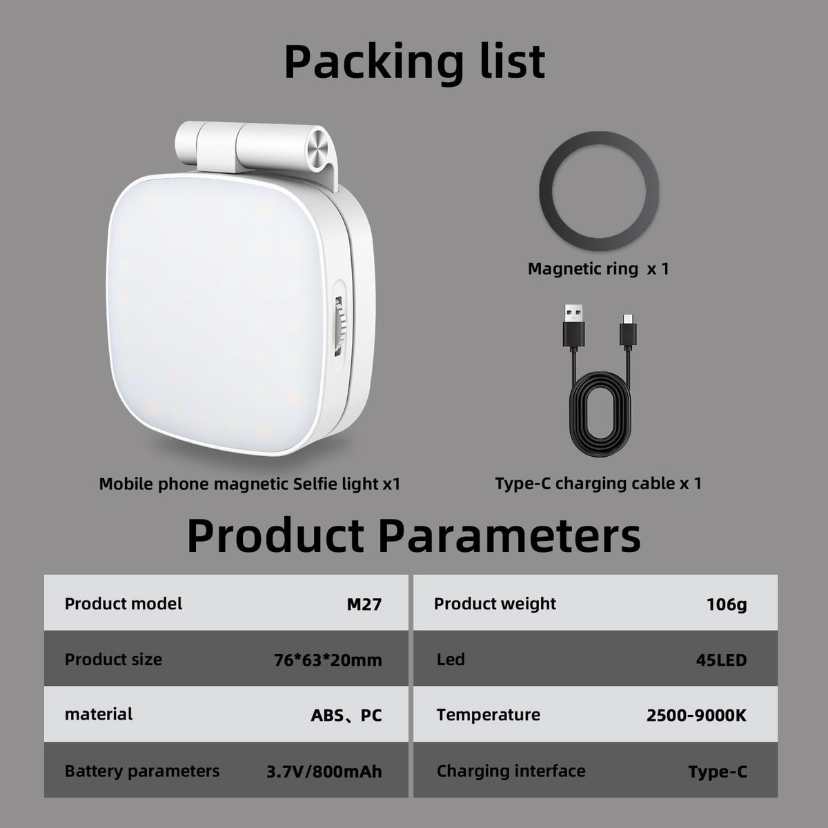 Magnetic Selfie Light, Phone Light Compatible with iPhone Magsafe,