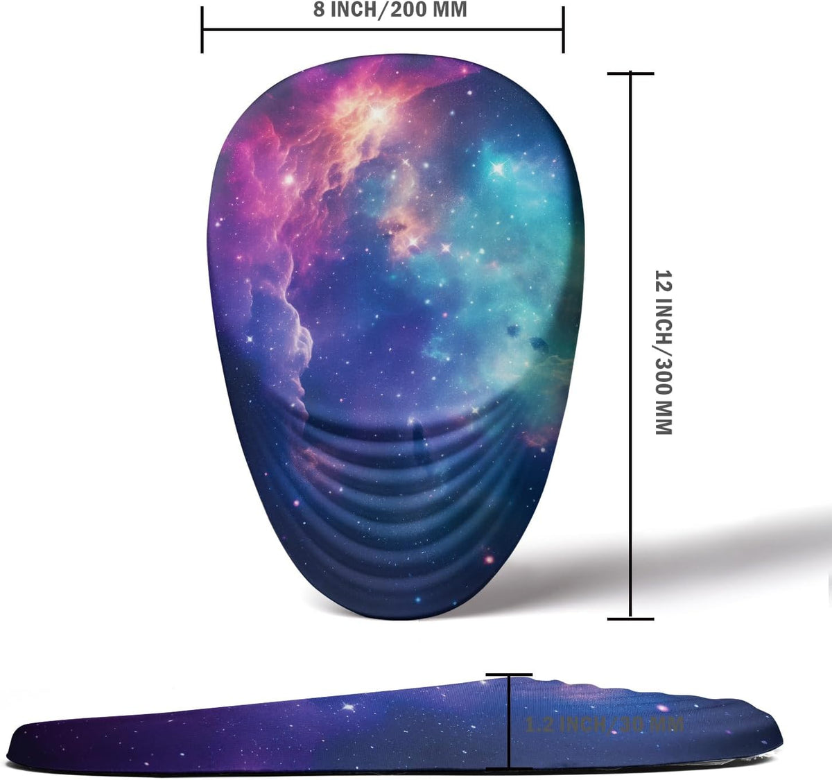 Ergonomic Mouse Pad Wrist Support, Mouse Pad with Wrist Rest, Entire Memory Foam & Non-Slip PU Base MousePads with Stepped-Wedge Design for Pain Relief, Desk, Office, Home, Galaxy
