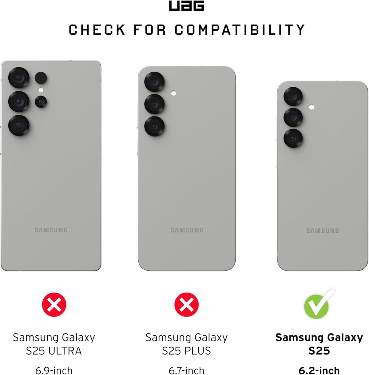 URBAN ARMOR GEAR UAG Designed for Samsung Galaxy S25 Case 6.2" Essential Armor - Compatible with Magnetic Charging Rugged Military Drop Tested Anti-Slip Protective Cover, Black