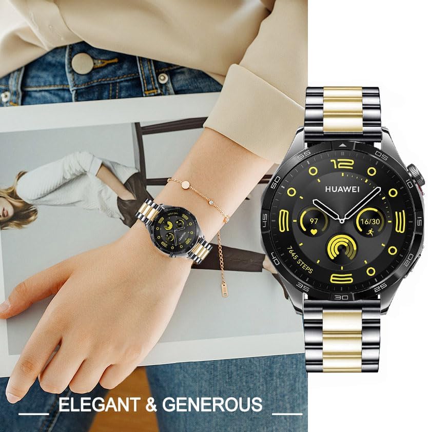 22mm Stainless Steel Metal Replacement Strap for Samsung Galaxy Watch 46mm / Galaxy 3 45mm & Huawei Watch GT5