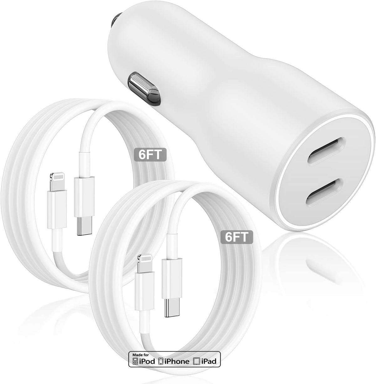 For iPhone 14/13/12 Pro Car Charger Fast Charging, [Apple MFi Certified] USB Type C Car Charger Fast Charge, 45W Dual