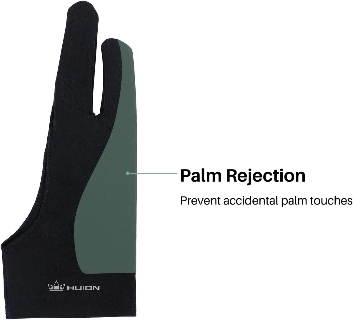 HUION Palm Rejection Artist Glove Two-Finger Glove for Graphic Drawing Tablet iPad Monitor Painting, Paper Sketching, Good for Left and Right Hand