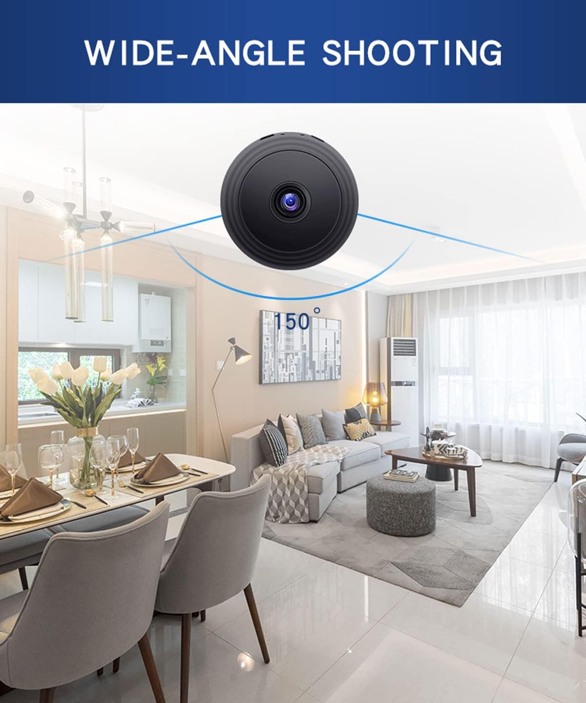 senri Mini Security Camera, 1080P HD WiFi Home Indoor/Outdoor Camera for Baby/Pet/Nanny, Remote Viewing