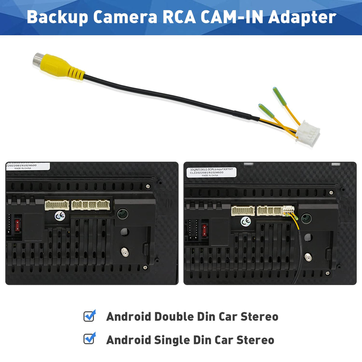 10 Android Car Stereo Radio RCA Plug Pin Radio Backup Camera RCA Wiring Adapter Connector Cable