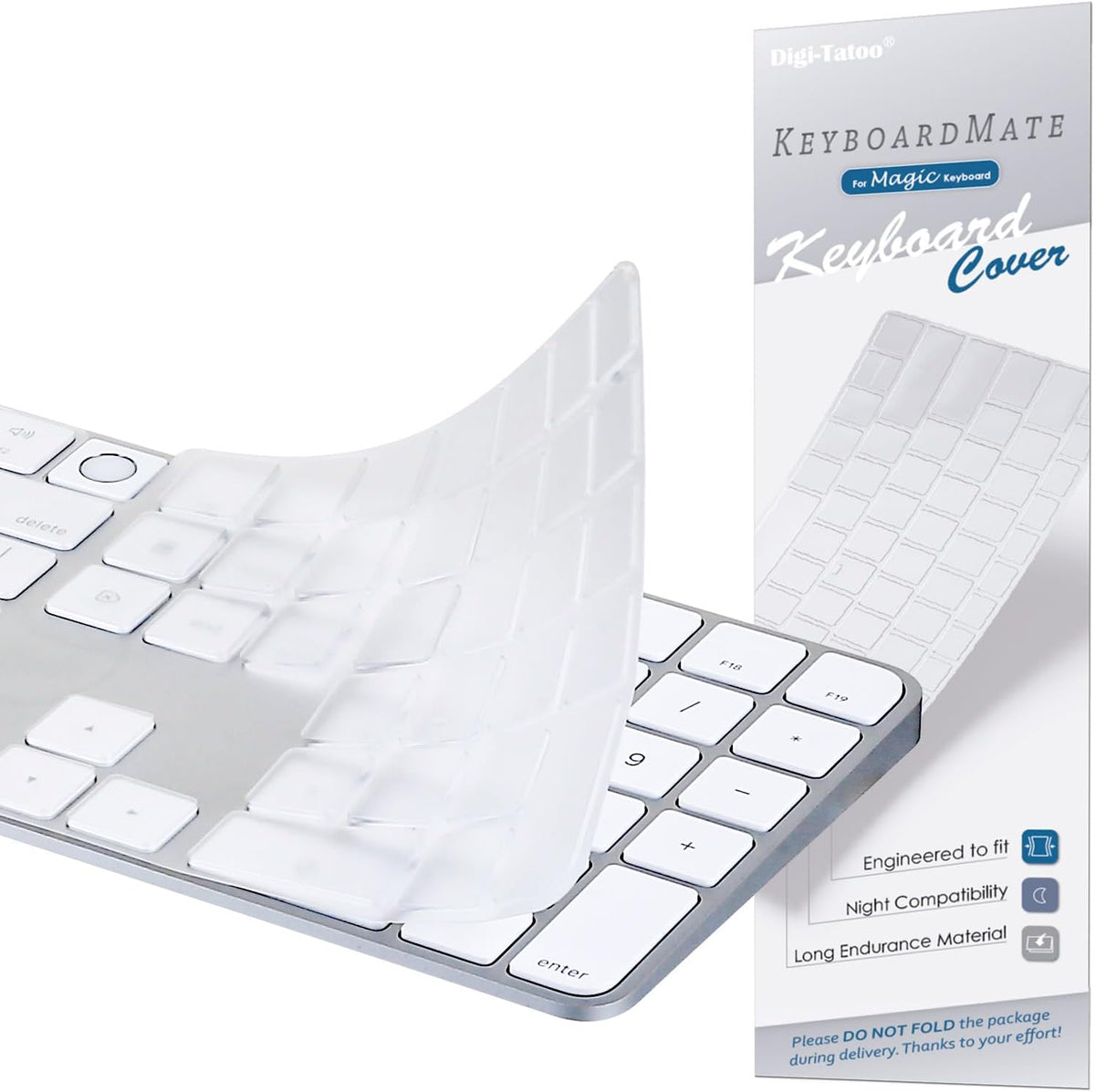Keyboard Cover for 2024 M4 iMac Magic Keyboard (Model A3119, Touch ID, with Numeric Key) - Ultra Thin, Protective and Clear Keyboard Cover Protector Skin