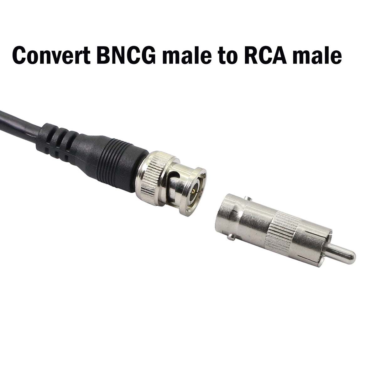 PNGKNYOCN BNC to RCA Plug,BNC Female Jack to RCA Male Plug Adapter Straight Connector,for CCTV Security Camera(5-Pack)