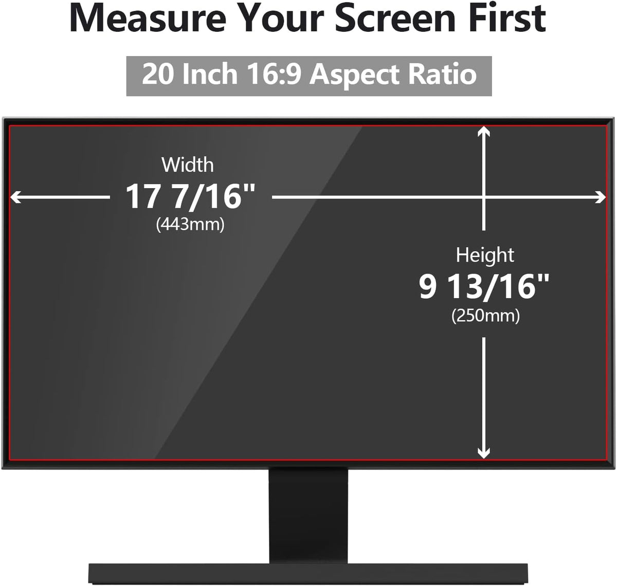 [2 Pack] 20 Inch Computer Privacy Screen Protector for 16:9 Widescreen Monitors-Anti-Glare & Blue Light Filter,Anti-Spy Film,Reduces Eye Strain(Fits Most Desktop Screens)