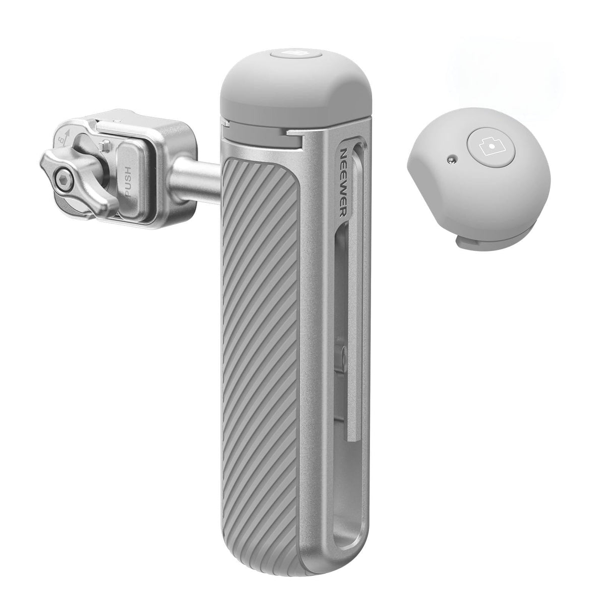 NEEWER Quick Release Side Handle with Detachable Bluetooth Shutter, Anti Off Cold Shoe, 360° Rotation, Compatible with iPhone 16 Pro 16 Pro Max S25
