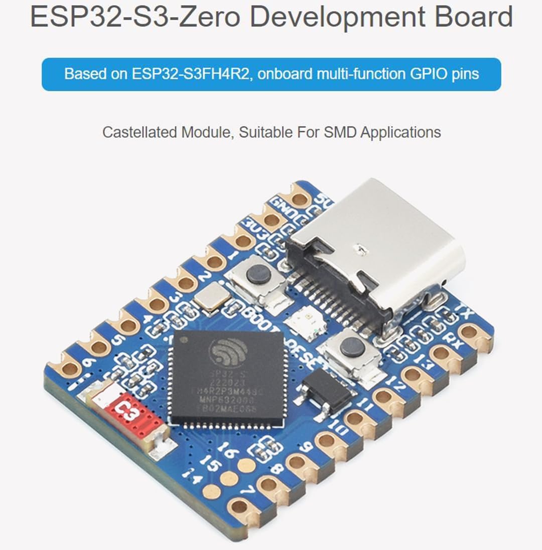ESP32-S3 Mini Development Board - Dual-Core Processor, 240MHz, 2.4GHz Wi-Fi & Bluetooth 5, 4MB Flash Memory