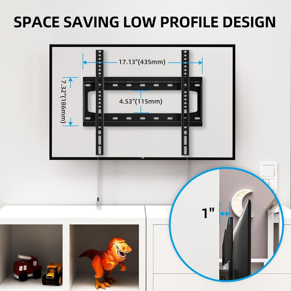 HOME VISION 26-65 Inch 400X400mm 99Lbs 16 Inch HV8401 TV Wall Mount Fixed for Most Flat/Curved TVs with Max VESA up