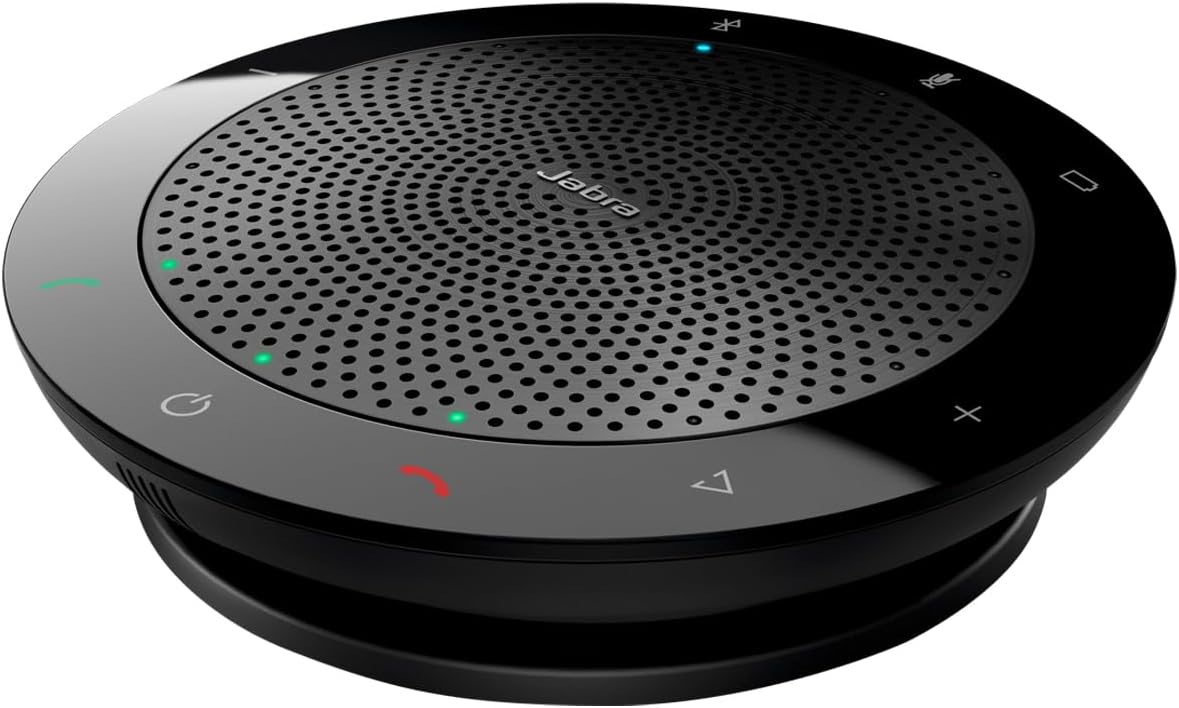 Jabra Speak 510 (2025 Edition) Portable Wireless Bluetooth Speaker with Link 370 USB Adapter for Meetings and Calls with Crystal-Clear Sound, Works with Microsoft Teams, Black