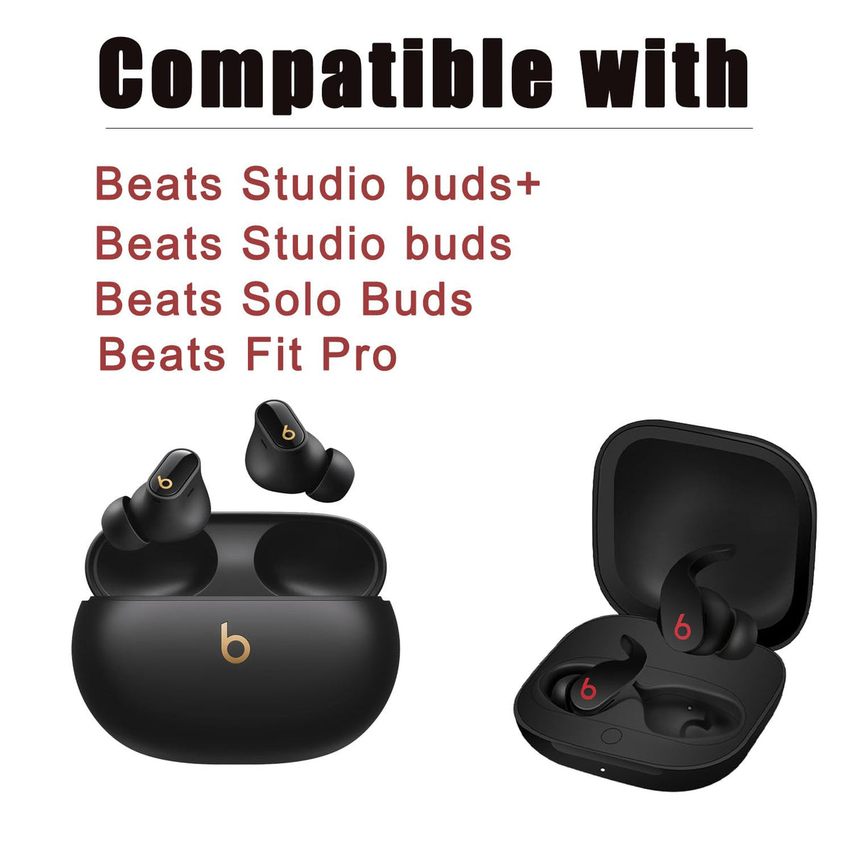 Luckvan Silicone Ear Tips for Beats Studio Buds+Replacement Earbuds Tips for Beats Studio Buds/Fit Pro/Solo Buds Replacement Tips for Beats Earbuds, 6