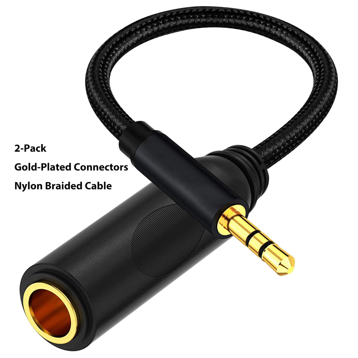WISYIFIL 1/4 to 3.5mm Cable 1ft Long, Quarter inch (6.35mm) Female to 3.5mm Male Adapter, 1/8 to 1/4 Stereo Audio Cable,for Headphone, Amplifiers
