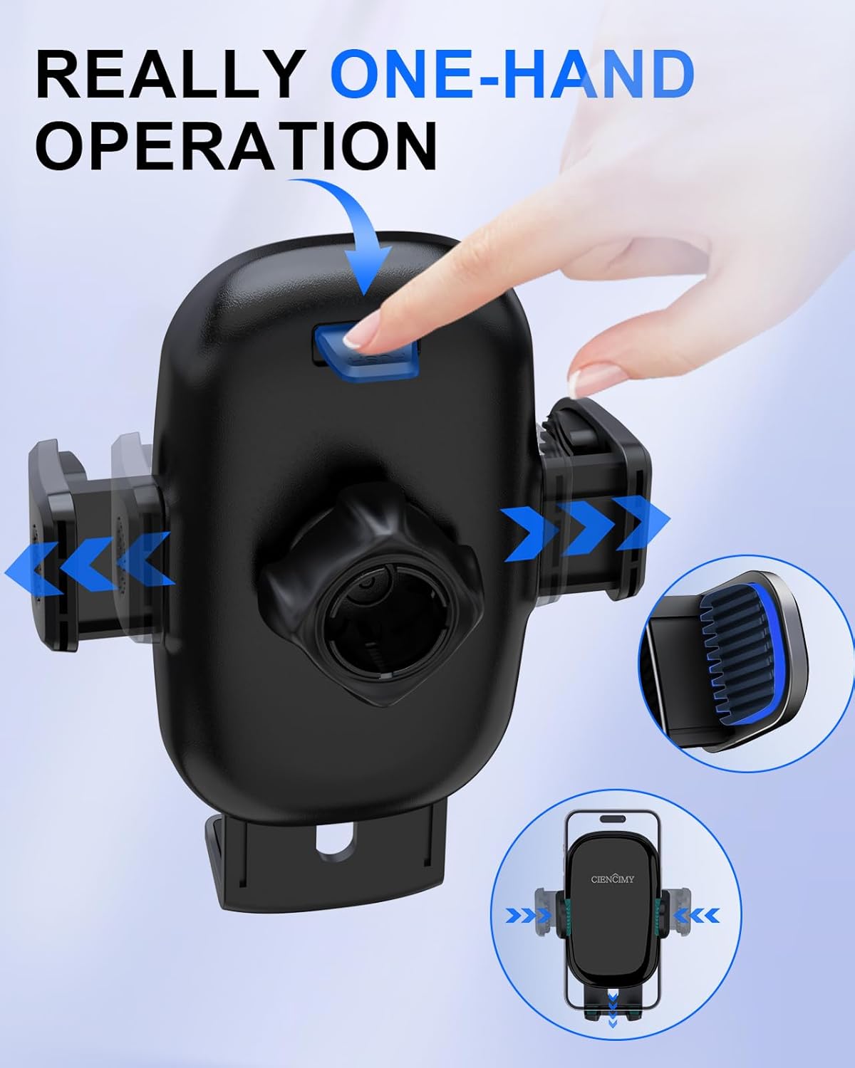 Reusable Velcro Phone Holder Car Mount, Universal Dashboard Windshield Phone Mount, 360° Rotation Compatible with iPhone