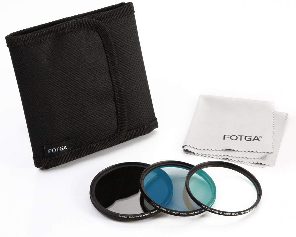 Fotga 55mm Slim Optical Glass Camera Lens Filter Kits, Variable ND2-ND400 + MC UV + MC CPL Filter