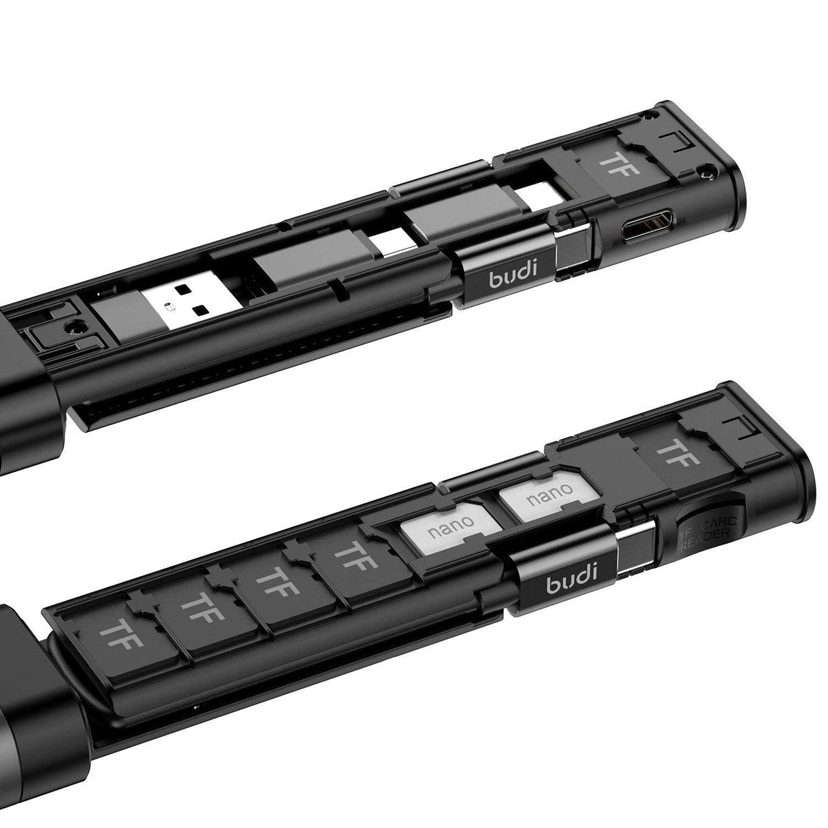 Budi 9-in-1 Essential Travel Charging & Data Sync Cable Stick - Black by fonefunshop