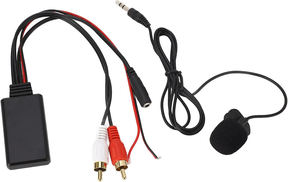Bluetooth AUX Module 2 RCA Cable Adapter with Hands-Free Microphone