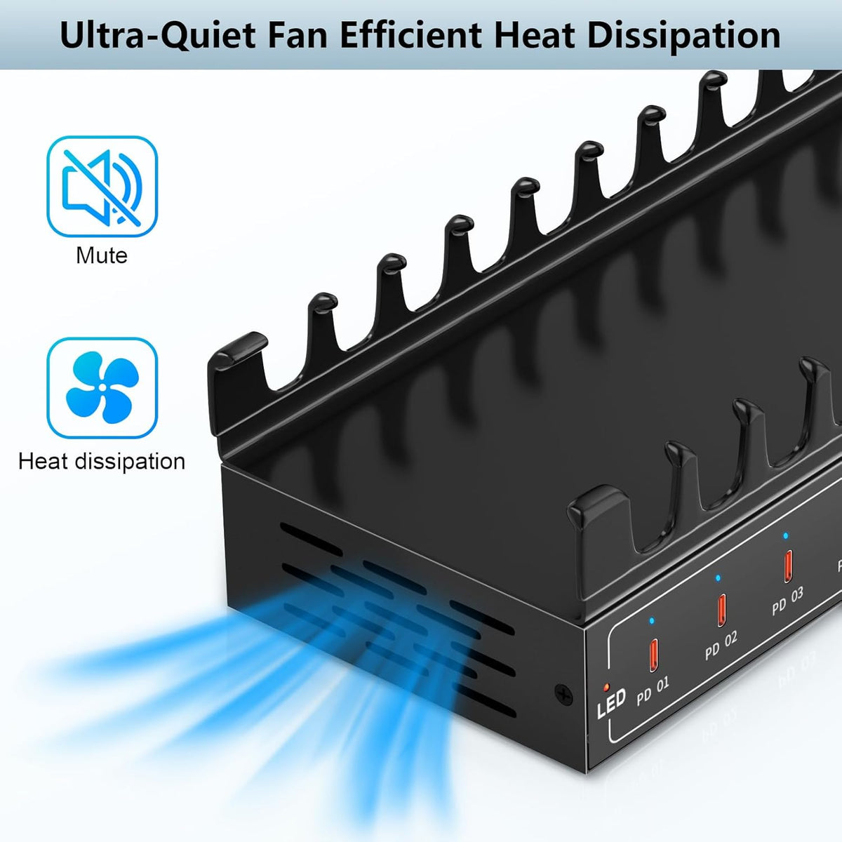 Lcoco&Dream 200W Fast Charging Station, 10 Port USB C Desktop Charger (10USB C PD3.0) - 45W Max for Laptop, MacBook, Phone, Tablet - Compact Multi Port Travel Charging Station