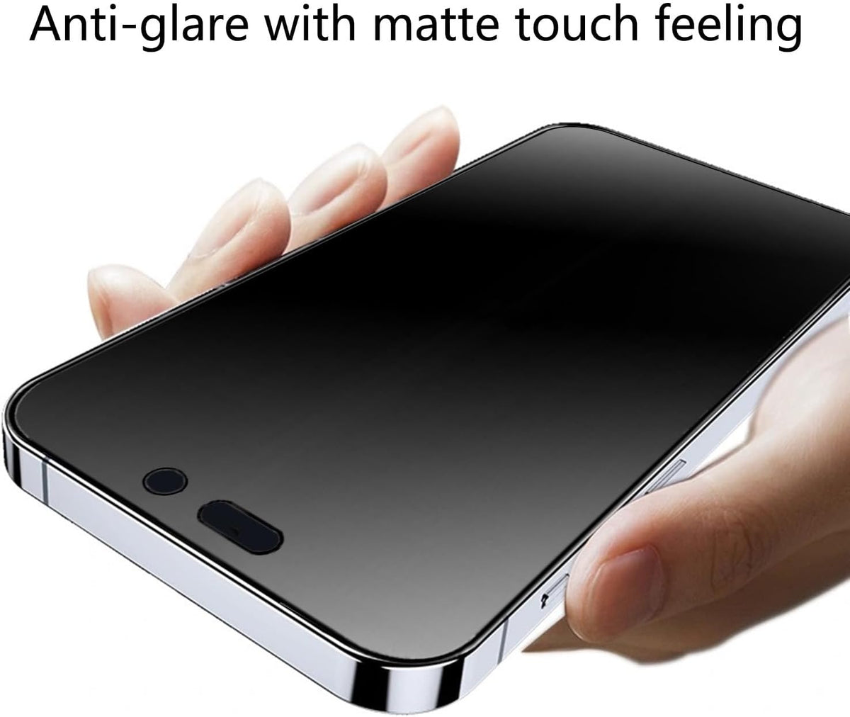 2 Pack 360 Degree Anti-glare Privacy Tempered Glass for iPhone 15, Anti-Spy Matte Screen Protector Film, 6.1 inch