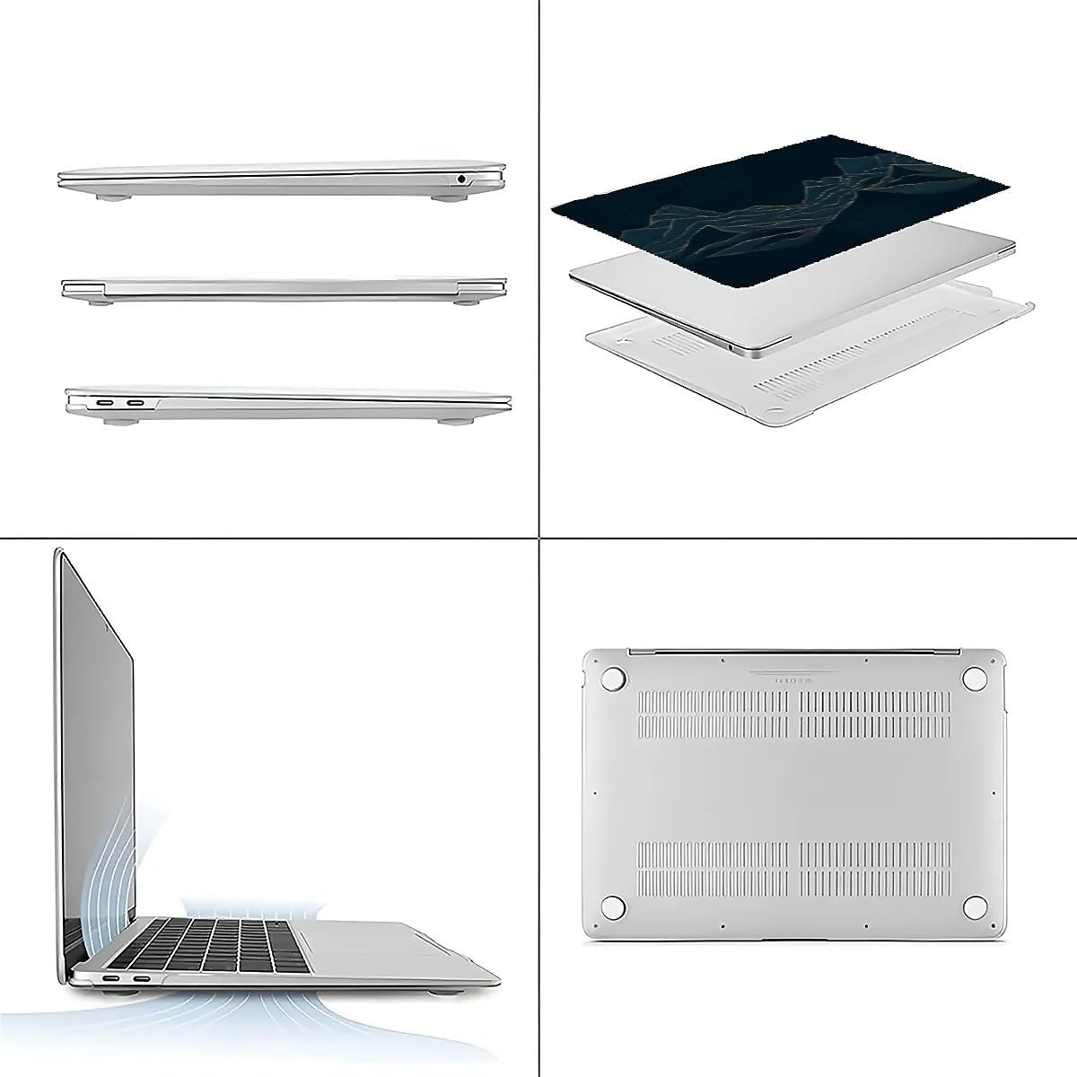 Compatible with MacBook Air 13.3 13.6 Inch Case 2022 2021 2020 2019 Plastic Hard Shell Case Cover,13.3 Air (A1932/A2179/A2337), Dark Mountains